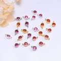 14K gold and silver plated round fuchsia zircon gear charms for DIY jewelry making - Single Hanger 14K Gold Color Retention / Red Zirconia