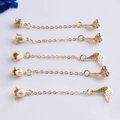 5pcs 14K gold butterfly and lily of the valley tassel chains for DIY jewelry making - 14K Gold