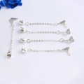 Handmade silver butterfly and lily of the valley tassel chains for DIY jewelry craft. - Silver