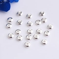 Cuentas espaciadoras redondas planas de plata pulida para la creación de joyas DIY - 3mm / Plateado