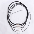Black rubber necklace cords with silver magnetic clasps in various sizes 1mm to 4mm - 1.0mm*45cm