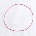 Collar minimalista de cordón encerado rojo con cierre cilíndrico de plata brillante - 1.0*45cm (Cierre 1.9mm) / Cordón Encerado Rojo