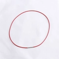 Rode siliconen halsketting met minimalistische zilveren cilindrische magneetsluiting - 1.0*45cm(Sluiting 1.9mm) / Rood