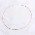 Detalle del cordón de collar tejido en oro rosa con cierre cilíndrico de plata - 1.0*45cm (Cierre 1.9mm) / Cordón Encerado Beis