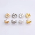Perles d'espacement 14K plaqué or avec zircons pour la création de bijoux en or et argent - Boucle 10mm / Or 14K