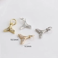 Micro-pave zircon fishtail pendants in four colors, 10.5mm x 9.5mm DIY jewelry making - Fish Tail / 14K Gold