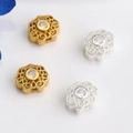 Ancient gold flower charms with cubic zirconia for DIY bracelets and necklaces - Large Flower Cluster Style (Style 4) / Gold