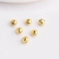 Set di sei perline distanziatrici a ingranaggio in oro 14K per la creazione di gioielli - Oro 18K