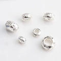 14K gold filled floral relief beads and hollow charms for DIY jewelry making - 6mm / Silver