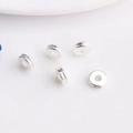 Five 14K gold-plated silver disk spacer beads for DIY jewelry making and necklaces - 3mm / Silver