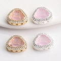 Colgante Buda de cristal rosa chapado en oro 14K con circonitas para joyería DIY - Oro de 14k Color Preservado / Buda de Circonia Rosa