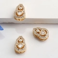14K gold plated heart zirconia gourd charms for DIY jewelry making bead accessories - Style 1 / 14K Gold Plated