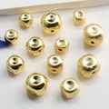 14K Goldgefüllte quadratische und gebürstete Perlen für DIY-Schmuckherstellung - 18K Goldfarbe (Poliert) / 6mm