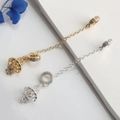 Gold- und Silber-Quastenkette mit Zirkonia-Schmetterling für DIY-Schmuckherstellung - Hohle Blumenkappe Anti-Rutsch Anhängerkette / Gold