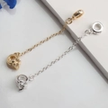 Sicherheitsketten aus 14k Gold und Silber mit CZ-Besatz und XOXO-Gravur für Armbänder - Schmetterling Anti-Rutsch Anhängerkette / Gold