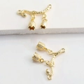 14K gold lily of the valley flower pendant connector for DIY jewelry necklaces - 18K Gold Plated Color Retention