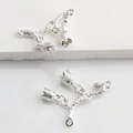 14K gold filled lily of the valley pendant connector for DIY bracelet necklace making - Silver (Color Retention)
