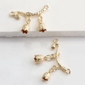 14K gold plated lily of the valley bell flower connector for DIY jewelry making - 14K Gold Plated