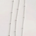 Detailed view of silver-plated bead chain for handmade jewelry and necklaces - Silver (Color Retention)