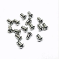 Macro shot of silver bullet metal earring backs with high-polished finish for DIY jewelry - White Gold