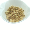 Hollow 14k gold-filled round spacer beads for DIY jewelry making in a white heart bowl - 10mm / 18k Gold (Color Retention)