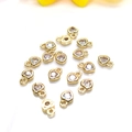 14k gold plated heart pendant with cubic zirconia for DIY jewelry making - 5mm Heart Micro-set / 14K Gold
