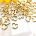 Detail of 14K gold plated apple shaped hollow frame beads for jewelry making - 8mm Apple Ring / 14K Gold
