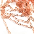 Λήψη macro από ροζ χρυσούς κρίκους αλυσίδας 14k για χειροποίητα κοσμήματα και κατασκευές - Μικρή αλυσίδα με ορθογώνιους συνδέσμους / Ροζ Χρυσό Επιχρυσωμένο (Διατήρηση Χρώματος)