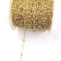14k gold filled 3.5mm round bead O-chain roll for DIY jewelry making and necklace crafts - 3.5MM Bead Chain / 14K Gold