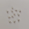 Set of 11 polished silver 14K gold-filled round spacer beads with loop for DIY jewelry - 3.5mm Round Crimp Bead / Silver