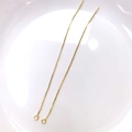 Paio di orecchini a catena box in ottone dorato con aghi e piccoli anellini di salto - Oro 14K