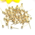 Bulk 14k gold-filled earring studs with silicone inner plug for DIY jewelry making - 4mm / 14K Gold