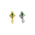 Elegant 18k gold plated pear-shaped green zircon pendant connector for necklaces - Green Pear-Shaped Gemstone Pendant (Style 005) / Gold