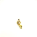 Detailed view of an 18k gold plated clasp pendant with sparkling zircon crown inlay - Shell Crown Pendant (Style 004)