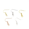 14K gold plated earring hooks in various metallic finishes for DIY jewelry making - With Bead and Spring / 14K Gold