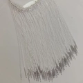 Orecchini pendenti a nappa argento con catene a scatola e barre metalliche lisce - Argento (Catena a O)