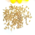 Close-up of 14K gold filled 3mm eye pin bail pegs for DIY pearl pendant jewelry making - 3mm Eye Pin / 14K Gold