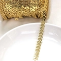 Catena a paillettes a forma di foglia placcata oro 14K per creazione gioielli fai da te - Oro 14k Colore Conservato / Catena a Foglia 6.5mm