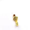 18k gold plated crown pendant with red zircon and teardrop dangle on white background - European Crown Style (4631663544712)