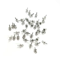 Silver plated 14K gold 3mm eye pins with cup pearl bails for DIY jewelry making - 3mm Eye Pin / White Gold