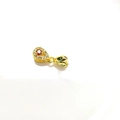 Macro detail of 18k gold plated bail with cubic zirconia and red main stone - Waterdrop Red Stone Style (4593174880057)