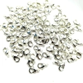 Bulk silver lobster clasps for DIY jewelry making in a pile on a white background - 10mm / Silver