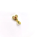 Detail of 18k gold heart pendant clasp with red stone and zircon pavé for jewelry DIY - Heart Style (4593174880060)