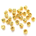 Cuentas de metal texturizado chapado en oro de 14K para creación de joyas y pulseras DIY - 5mm / Oro de 18K