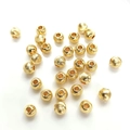 Cuentas doradas rellenas de oro 14K con textura en espiral para hacer joyas - 5mm / Oro de 14K