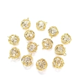 14k vergoldete hohle Kugelanhänger mit Zirkonia für DIY Schmuck Halsketten - 10mm Anhänger Kugel-Zirkonia / 14K-Gold
