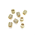 14k vergoldete Zylinder-Abstandshalter mit Zirkonia für DIY Schmuckherstellung - 8x8mm Quadrat-Zirkonia / 14K-Gold