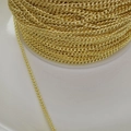 Catena a motivo foglia placcata oro 14K in rotolo per creazione di gioielli fai da te - Oro 18k Colore Conservato / Catena Curb 2.0mm