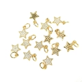 Set di ciondoli a stella dorati con micro zirconi per la creazione di gioielli - Stella 8mm