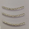 Tubes courbés argentés à spirale pour bracelets et colliers bijoux DIY - 4x45mm / Argent